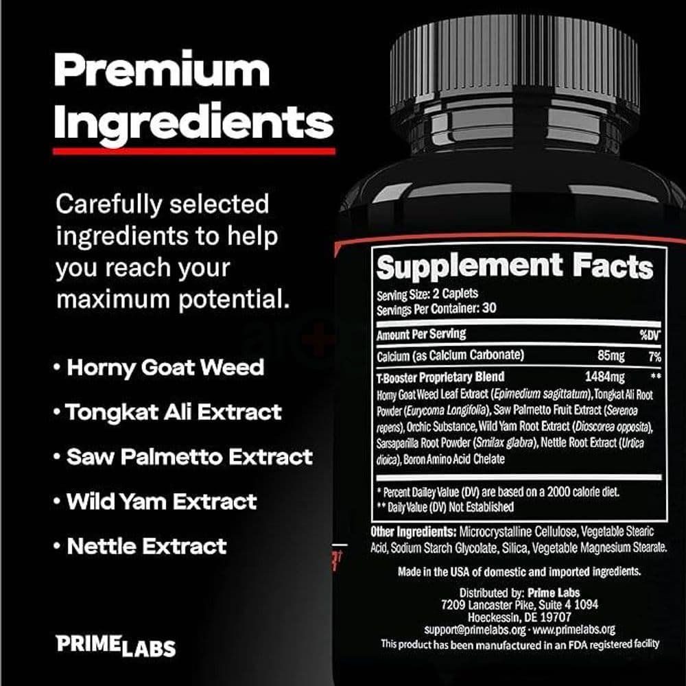 Prime Labs Testosterone Booster for Men, 60 Caplets - Image 3