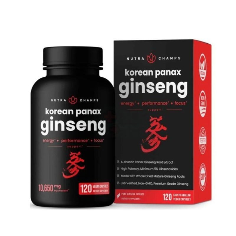 NutraChamps Korean Red Panax Ginseng Supplement 120 Capsules